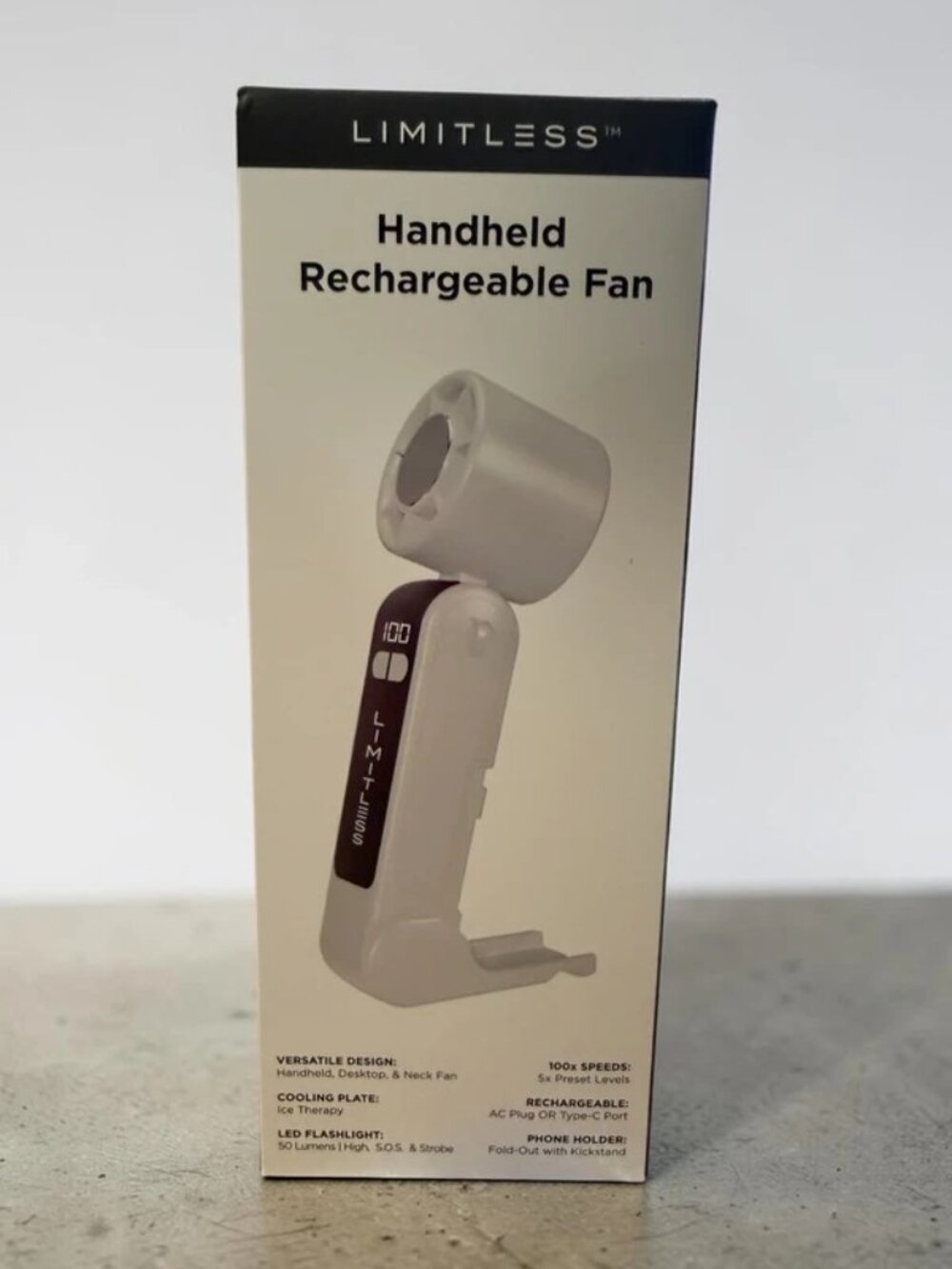 Limitless Handheld Fan with Cooling Plate & Lanyard (WHITE ONLY) - NEW